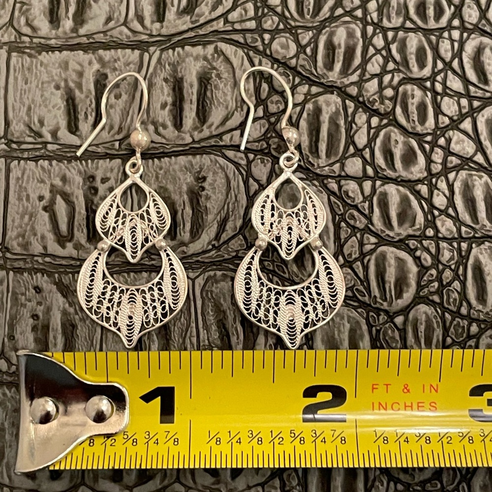 Solid Sterling Silver Boho Earrings New! - image 5